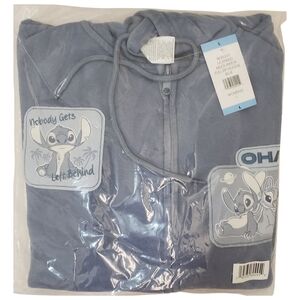 Character Full-Zip Hoodie Sweatshirt Women Blue Lilo & Stitch NWT